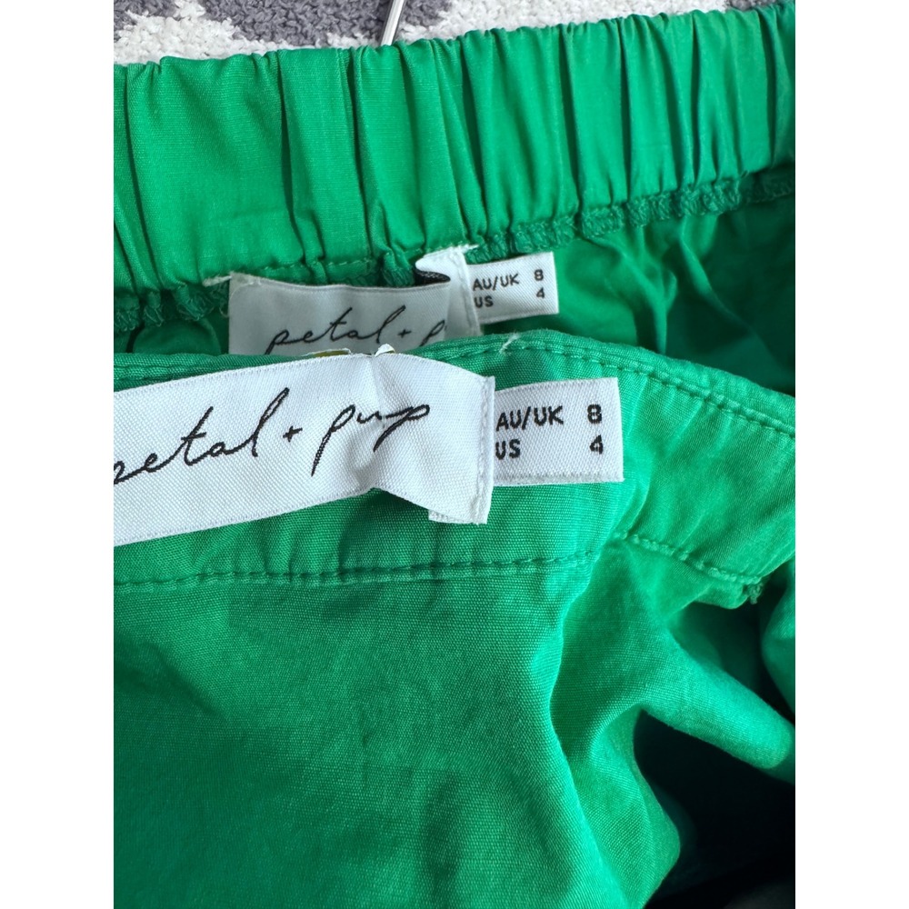 Petal & Pup Callie Set Green Button Down Shirt and Shorts Two Piece Size 4 Flaw - Picture 4 of 6